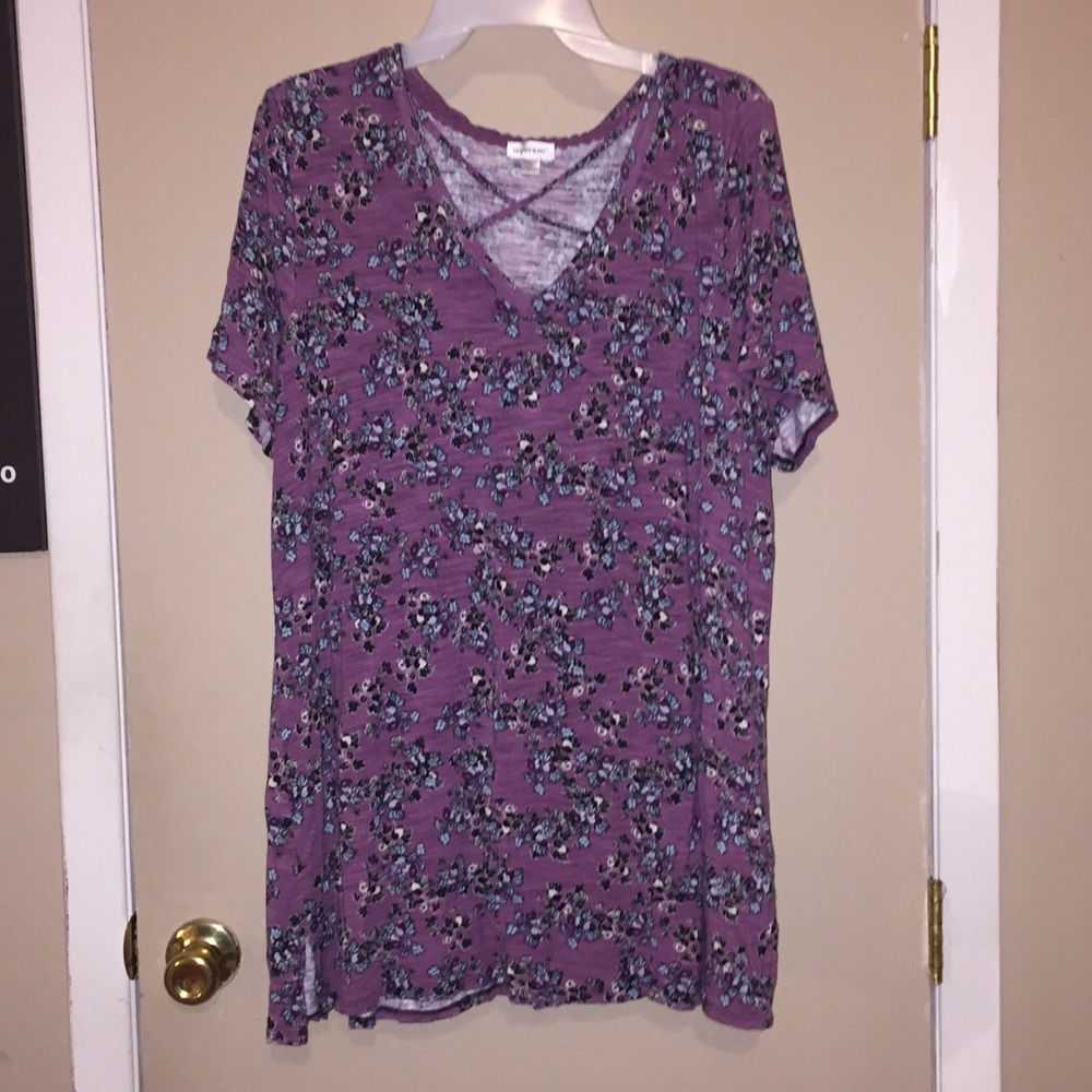 Purple criss cross neck shirt 18/20 plus size
